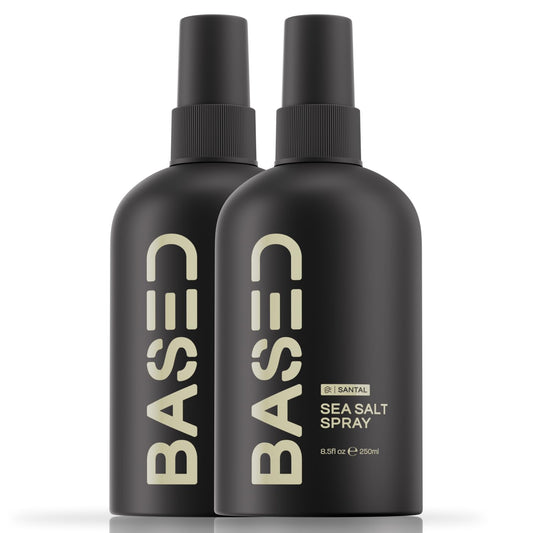 BASED Sea Salt Spray, Natural Finish Sea Salt Spray for Hair, Volume & Texture, Infused with Kelp & Vitamin B5, Light & Non-Greasy, Paraben Free, No Drying Alcohols, 8.5 oz (Pack of 1/2/3))