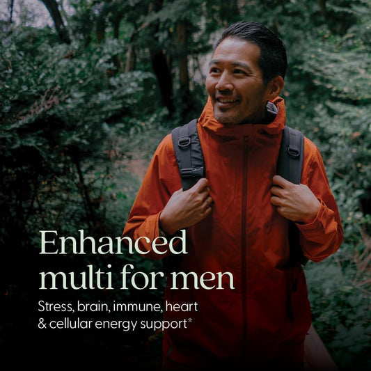 New Chapter Men's Multivitamin Advanced Formula for Stress, Brain, Immune, Heart & Energy Support, Higher Levels of Whole-Food Fermented Essential Nutrients for Men + Selenium + B Vitamins, 72 ct