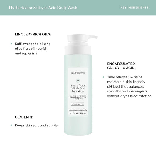 Naturium The Perfector Salicylic Acid Body Wash, Gentle & Smoothing Cleanser