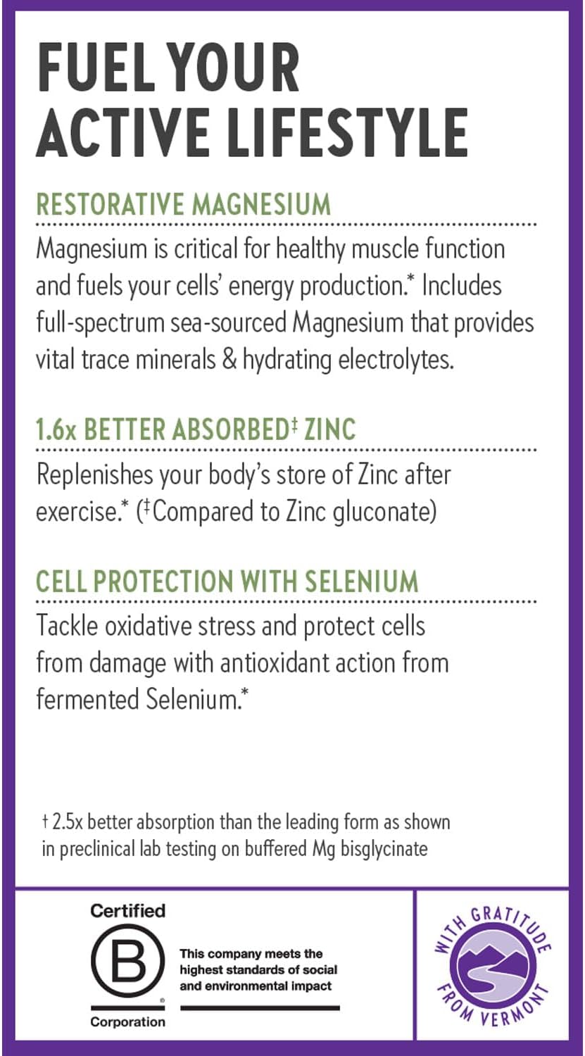 New Chapter Magnesium + Selenium & Zinc Tablets - Bone Health & Muscle Support Supplement* - Supports Electrolyte Balance* - Vegan, Gluten Free, Non-GMO & Kosher - 30 Tablets
