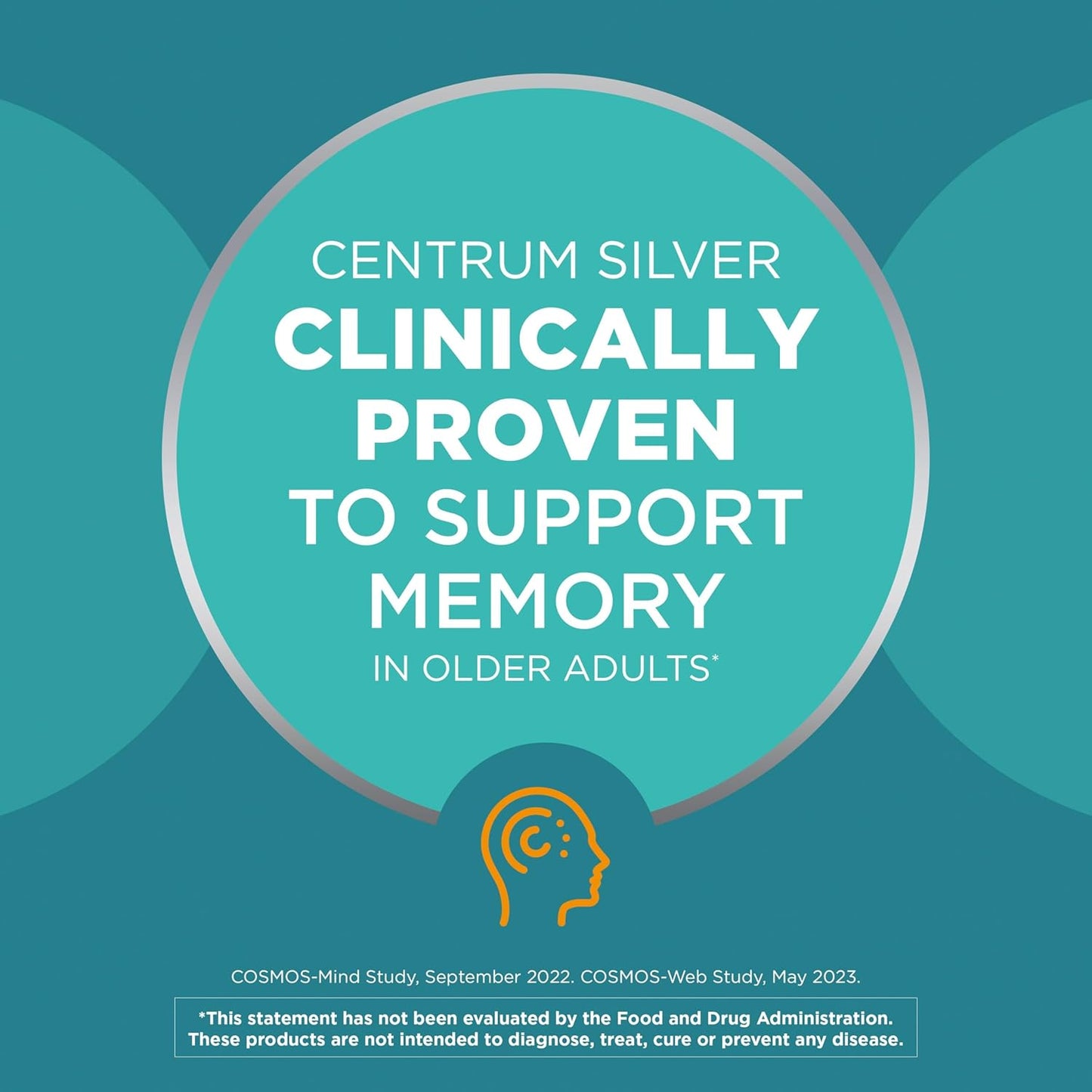 Centrum Silver Multivitamin for Men 50 Plus, Multimineral Supplement, Vitamin D3, B-Vitamins and Zinc, Gluten Free, Non-GMO Ingredients, Supports Memory and Cognition in Older Adults - 100 Ct