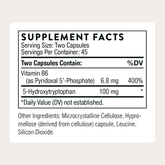 THORNE - 5-HTP - Contains Vitamin B6 - Serotonin Support for Sleep & Stress Management* - 5-Hydroxytryptophan Supplement - Third-Party Certified - Gluten, Dairy & Soy-Free - 90 Capsules
