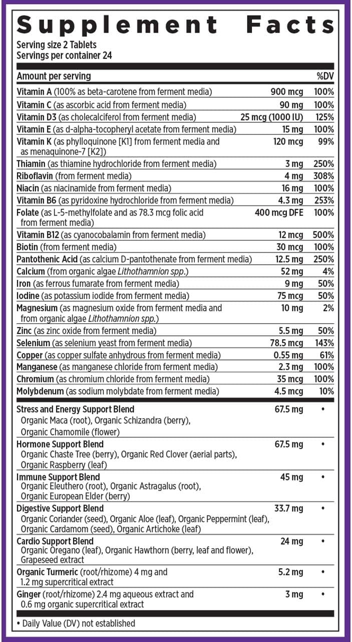 New Chapter Women's Multivitamin Advanced Formula for Stress, Bone, Immune, Beauty & Energy Support, Higher Levels of Whole-Food Fermented Essential Nutrients for Women + Iron + Vitamin D3, 72 Count