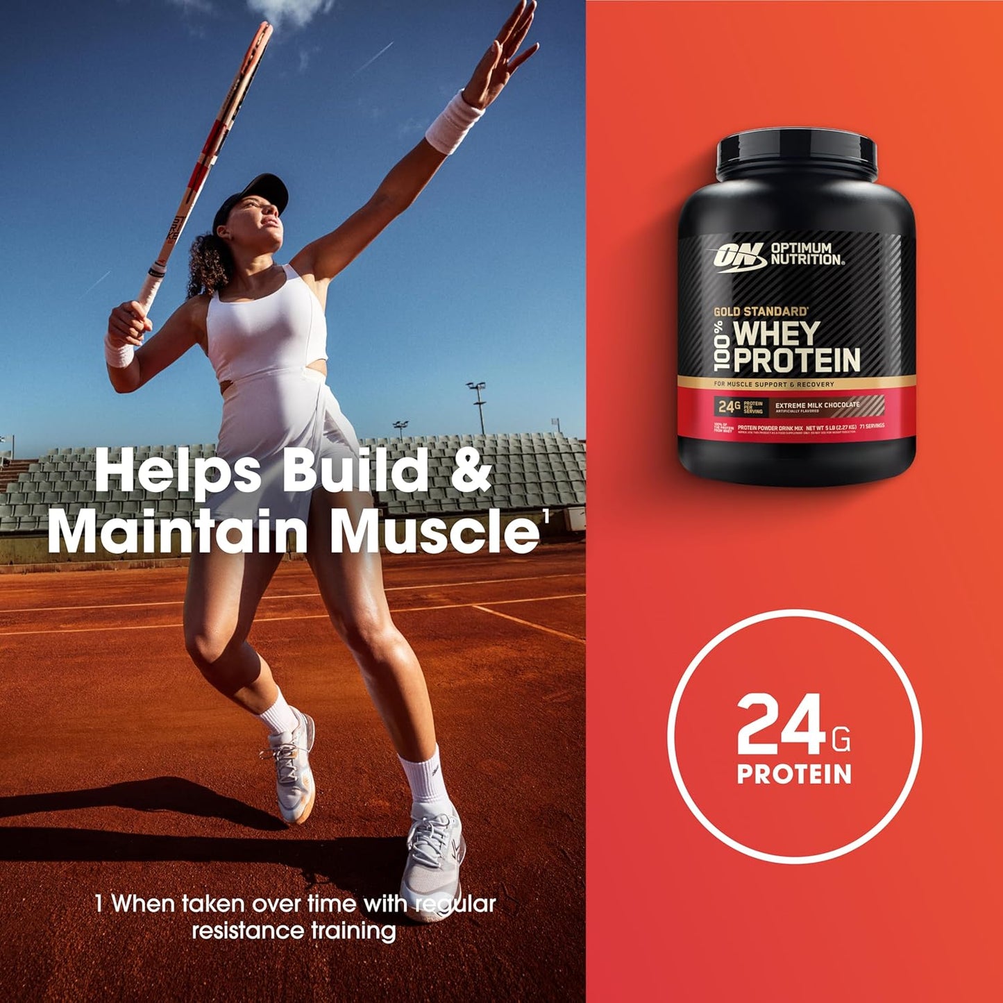 Optimum Nutrition Gold Standard 100% Whey Protein Powder, Extreme Milk Chocolate , 2/5 Lbs