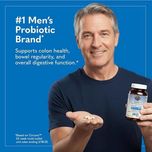 Garden of Life Raw Probiotics Men 50 & Wiser - 85 Billion Live Cultures - Supports Immune, Colon & Gut Health - 90 Vegetarian Capsules