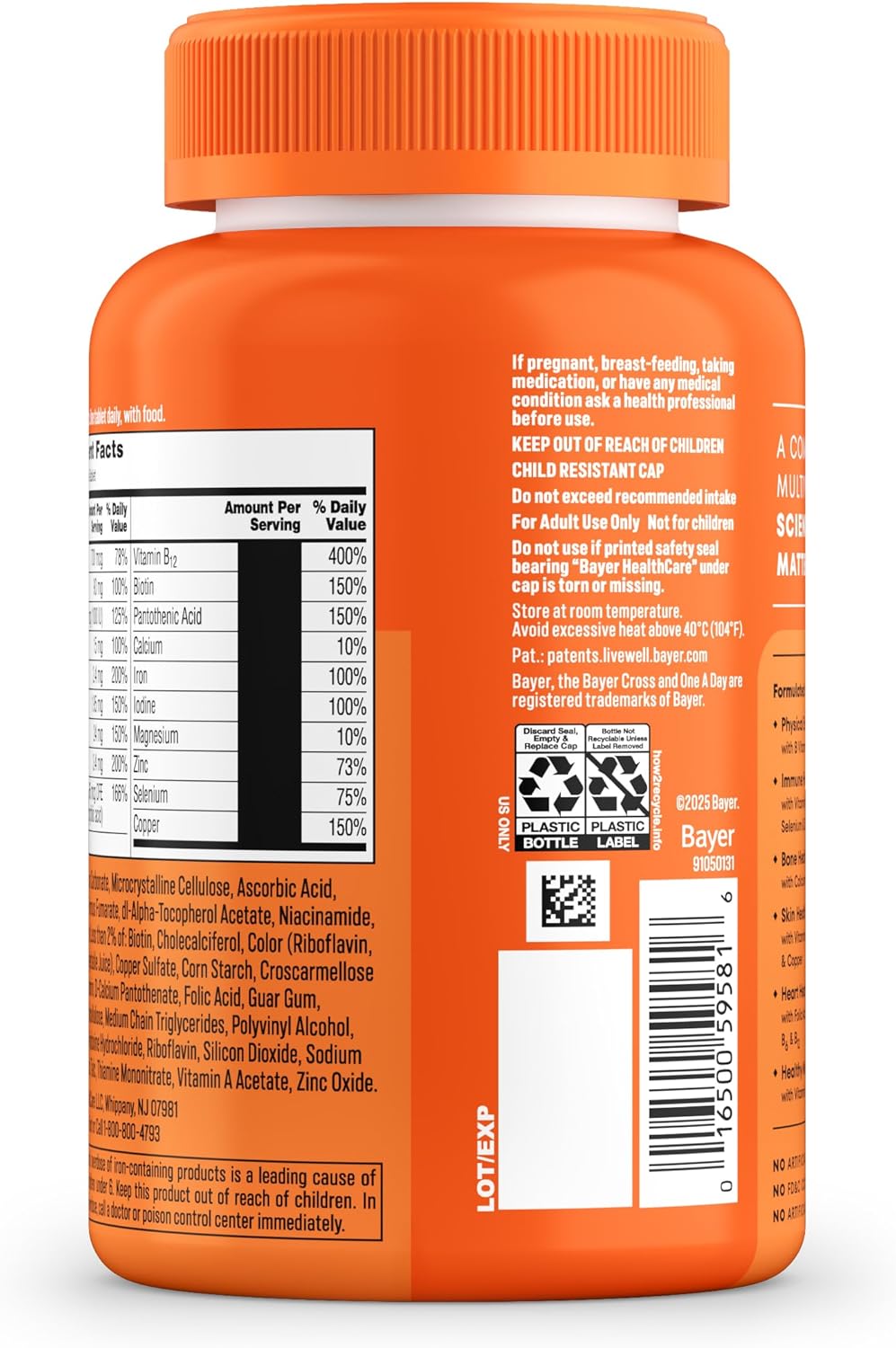 One A Day Multivitamin for Women- Daily Vitamins for Woman with Biotin, Calcium, Folic Acid, Iron & Zinc, Complete Women’s Vitamins, 200 Ct