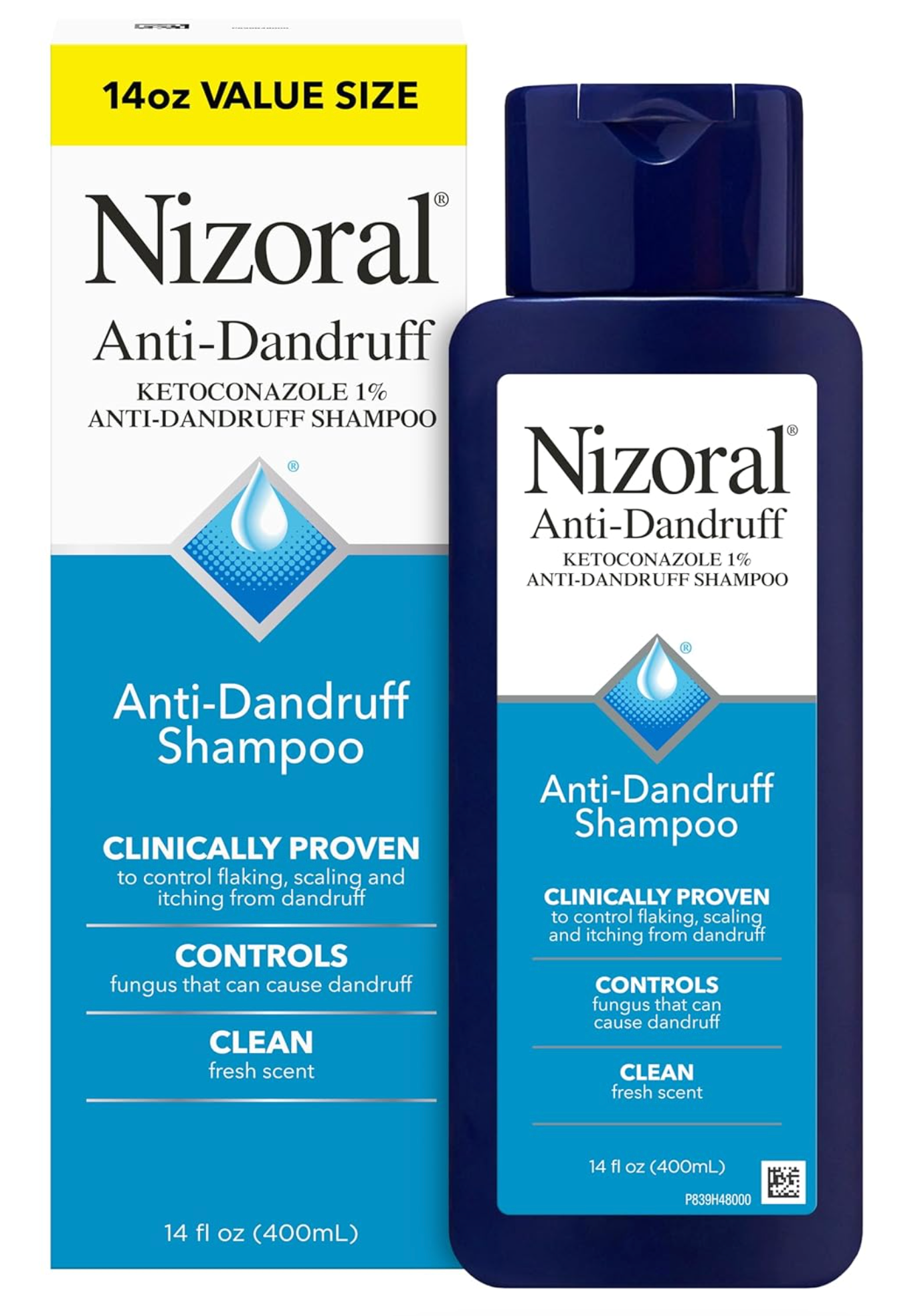 Nizoral Anti-Dandruff Shampoo with 1% Ketoconazole, Fresh Scent, 7 Oz/14 Oz
