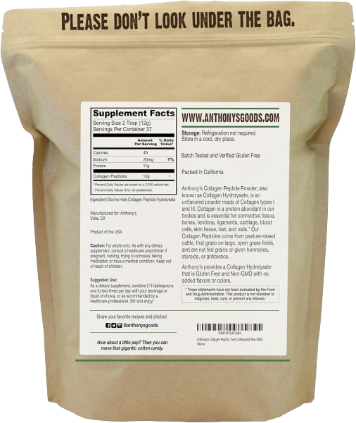 Anthony's Collagen Peptide Powder, 1 LB