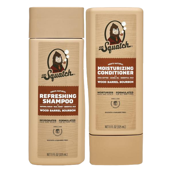 Dr. Squatch Natural Men's Shampoo and Conditioner Set - 5 Flavor's, Fresh Falls/Coconut Castaway/ Pine Tar/ Summer Citrus/ Wood Barrel Bourbon
