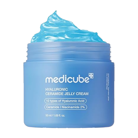 Medicube Jelly Cream with Hyaluronic Acid | Daily Moisturizer for All Skin Types | Long-lasting Hydration with Hyaluronic Acid, Ceramides, Multi Peptides | Supports Skin's Natural Barrier | 1.69 fl.oz