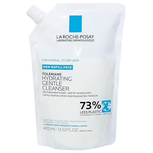 La Roche-Posay Toleriane Hydrating Gentle Face Cleanser, Hydrating Facial Cleanser With Niacinamide + Ceramides, Daily Face Wash For Dry Skin To Normal Skin, Sensitive Skin Tested, Fragrance Free