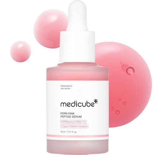 Medicube PDRN Pink Peptide Serum with Salmon DNA | Pink Glow Serum with Peptides & Niacinamide for Hydration & Firm-Looking Skin | Uneven Tone Care | Korean Skincare, 1.01 fl. Oz