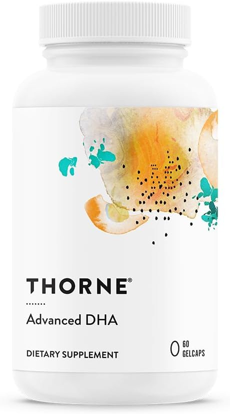 THORNE - Advanced DHA - Omega-3 Fish Oil Supplement with EPA & DHA in Triglyceride Form - Supports Brain, Nerve, Eye, Blood Vessel & Heart Health* - Third-Party Certified - Gluten-Free - 60 Softgels