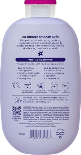 eos Cashmere Body Wash – Vanilla/Strawberry/Pink Champagne/Coconut Water/Creme De Pistachio/Fresh & Cozy Cashmere, Moisturizing Body Wash 16 Oz