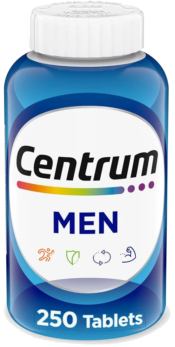 Centrum Multivitamin for Men, Multivitamin/Multimineral Supplement with Vitamin D3, B Vitamins and Antioxidants, Gluten Free, Non-GMO Ingredients - 250 Count