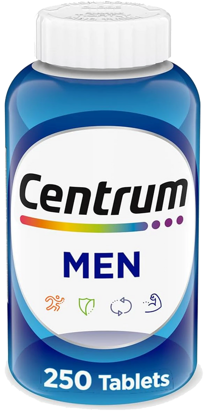 Centrum Multivitamin for Men, Multivitamin/Multimineral Supplement with Vitamin D3, B Vitamins and Antioxidants, Gluten Free, Non-GMO Ingredients - 250 Count