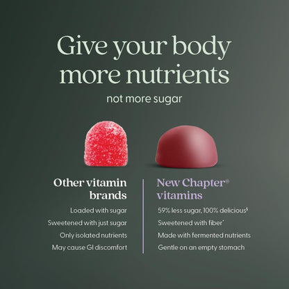 New Chapter Women’s Multivitamin Gummies - 59% Less Sugar, Women’s Gummy Vitamins with Vitamin C, D3 & Zinc, Non-GMO, Gluten Free, Berry-Citrus, 75ct