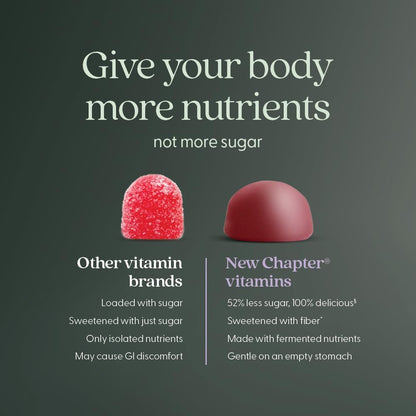 New Chapter Women’s 50+ Multivitamin Gummies – 52% Less Sugar, Women’s Healthy Aging Gummy Vitamins with Vitamin C, B Vitamins & Zinc, Non-GMO, Gluten Free, Berry Citrus Flavored, 90 ct