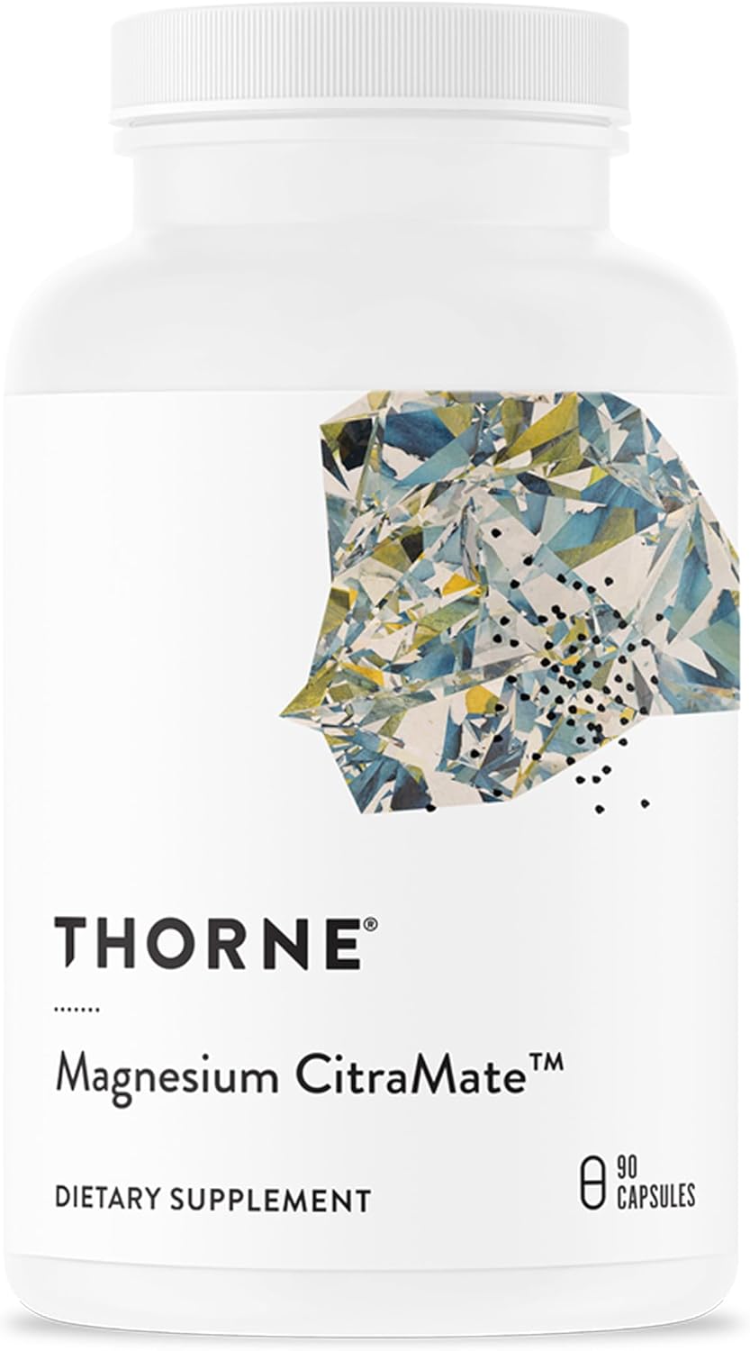 THORNE - Magnesium CitraMate - Magnesium Citrate & Malate Supplement - Supports Heart Health, Skeletal Muscles, Cardiac & Lung Function, Bone Density & More* - Third-Party Certified - 90 Servings