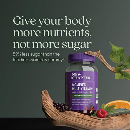 New Chapter Women’s Multivitamin Gummies - 59% Less Sugar, Women’s Gummy Vitamins with Vitamin C, D3 & Zinc, Non-GMO, Gluten Free, Berry-Citrus, 75ct