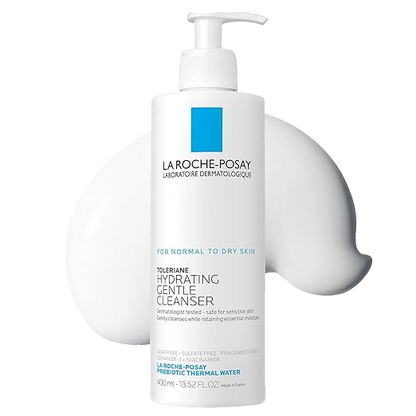 La Roche-Posay Toleriane Hydrating Gentle Face Cleanser, Hydrating Facial Cleanser With Niacinamide + Ceramides, Daily Face Wash For Dry Skin To Normal Skin, Sensitive Skin Tested, Fragrance Free