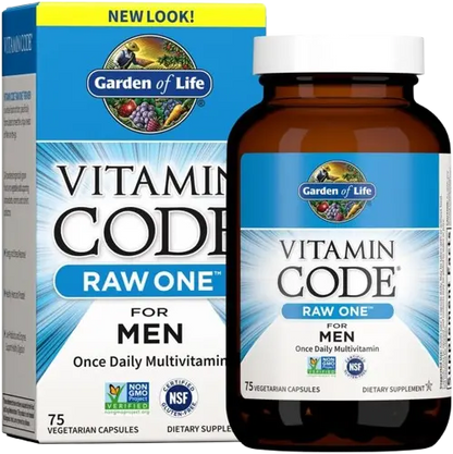 Garden of Life Vitamin Code Raw One for Men, Once Daily Multivitamin, One a Day Mens Vitamins Plus Fruit, Veggies & Probiotics for Mens Health, Vegetarian Multivitamins