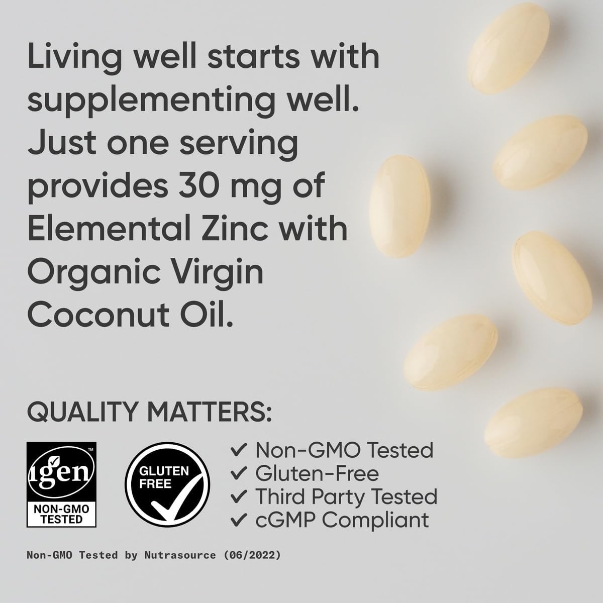 Sports Research® Zinc Picolinate 50mg w/Organic Coconut Oil, 60 Softgels | High Potency Zinc Supplement for Healthy Immune & Enzyme Function - Non-GMO Tested & Gluten-Free, 60 Servings