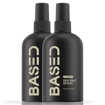 BASED Sea Salt Spray, Natural Finish Sea Salt Spray for Hair, Volume & Texture, Infused with Kelp & Vitamin B5, Light & Non-Greasy, Paraben Free, No Drying Alcohols, 8.5 oz (Pack of 1/2/3))