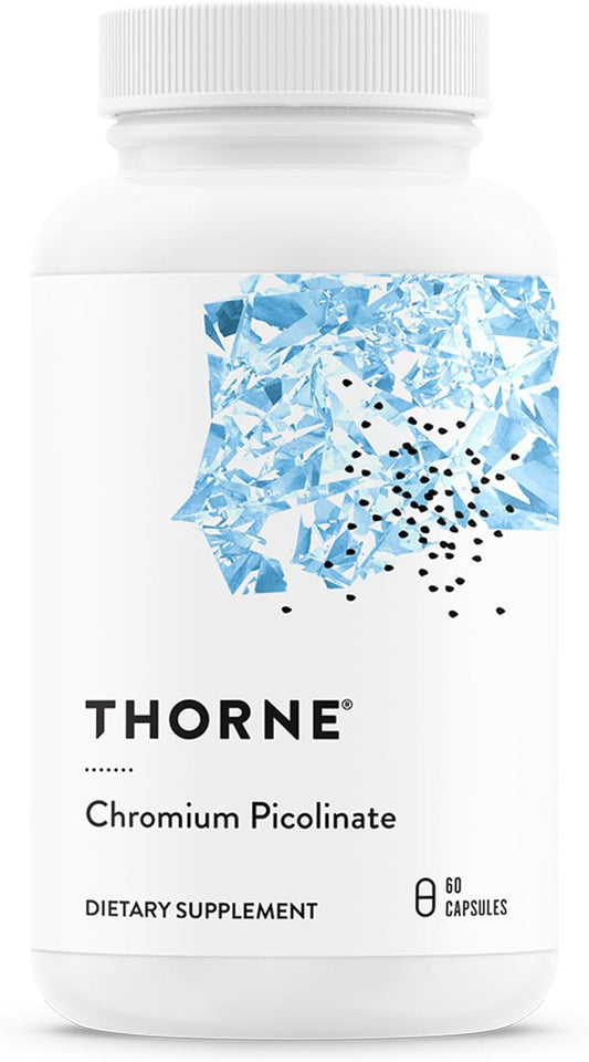 THORNE - Chromium Picolinate - Essential Mineral Supplement for Healthy Metabolism Support - Supports Carbohydrate Cravings* - Third-Party Certified - Dairy, Soy & Gluten-Free - 60 Capsules