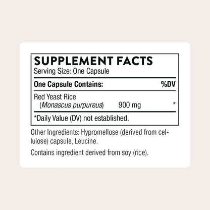 THORNE - Red Yeast Rice - Supports Healthy Cholesterol Levels Already in a Normal Range, Heart Health & Blood Pressure* - Third-Party Certified - Gluten-Free, Dairy-Free - 120 Capsules