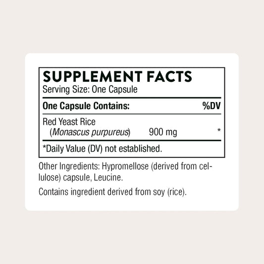 THORNE - Red Yeast Rice - Supports Healthy Cholesterol Levels Already in a Normal Range, Heart Health & Blood Pressure* - Third-Party Certified - Gluten-Free, Dairy-Free - 120 Capsules