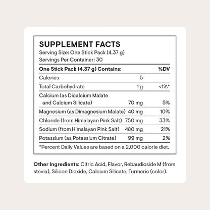 THORNE - Daily Electrolytes - Zero Sugar & Low-Calorie Electrolyte Powder Drink Mix - Flavors Derived from Natural Sources - NSF Certified for Sport - Blood Orange - 30 Stick Packs