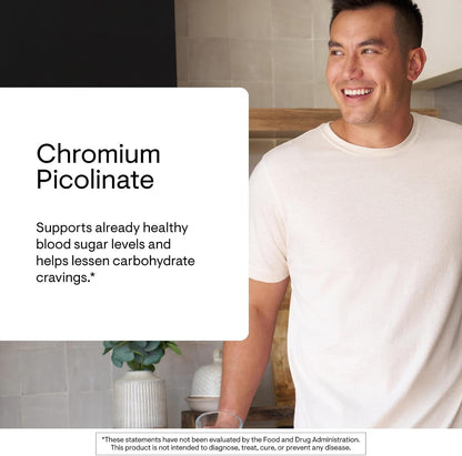 THORNE - Chromium Picolinate - Essential Mineral Supplement for Healthy Metabolism Support - Supports Carbohydrate Cravings* - Third-Party Certified - Dairy, Soy & Gluten-Free - 60 Capsules