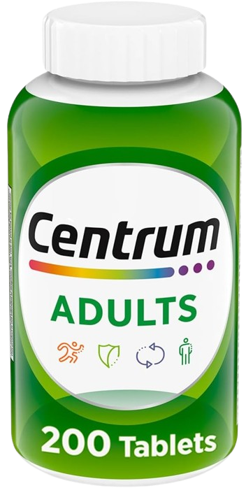 Centrum Adult Multivitamin/Multimineral Supplement with Antioxidants, Zinc, Vitamin D3 and B Vitamins, Gluten Free, Non-GMO Ingredients - 200 Count