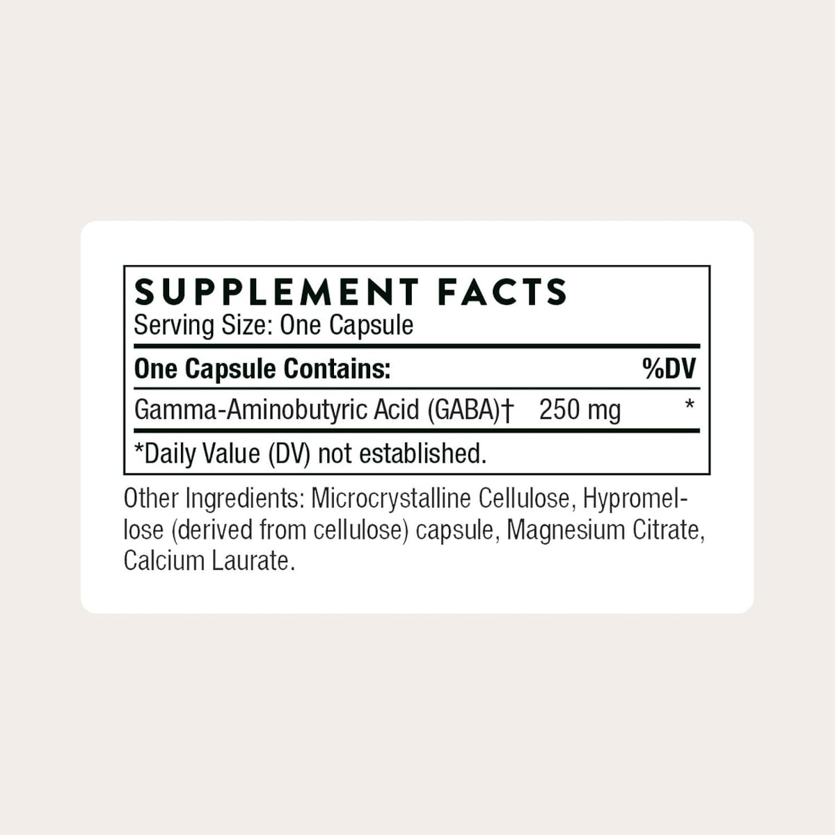 THORNE - PharmaGABA-250 - GABA Supplement - 250 mg Natural Source Gamma-Aminobutyric Acid - Promotes a Calm, Relaxed, Focused State of Mind* - 60 Capsules