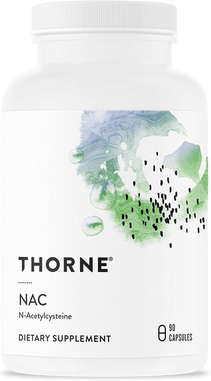 THORNE - NAC - N-Acetylcysteine - 500mg - Supports Respiratory Health & Immune Function - Promotes Liver & Kidney Detox* - Gluten, Dairy & Soy-Free - 90 Servings