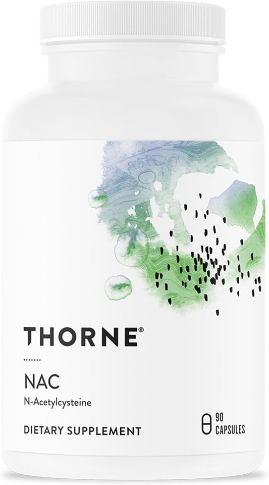THORNE - NAC - N-Acetylcysteine - 500mg - Supports Respiratory Health & Immune Function - Promotes Liver & Kidney Detox* - Gluten, Dairy & Soy-Free - 90 Servings
