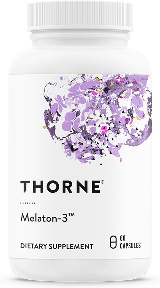 THORNE - Melaton-3-3 mg Melatonin Supplement - Supports Normal Circadian Rhythms, Restful Sleep & Relaxation* - NSF Certified for Sport - Gluten, Dairy & Soy-Free - 60 Capsules