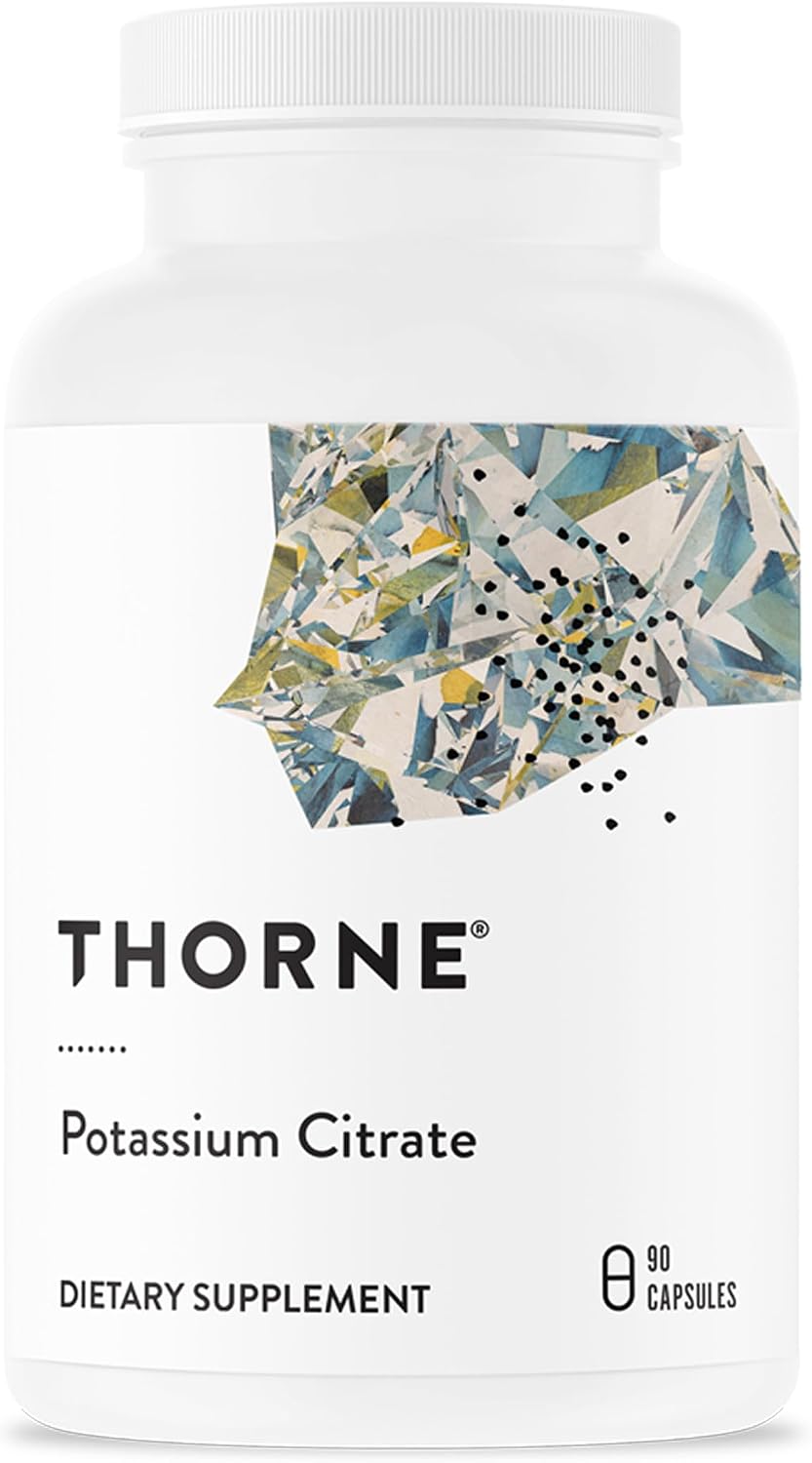 THORNE - Potassium Citrate - Essential Electrolyte Supplement for Muscle Function, Heart Health, Nerve Function & Urinary Tract Health Support* - Third-Party Certified - Gluten-Free - 90 Capsules