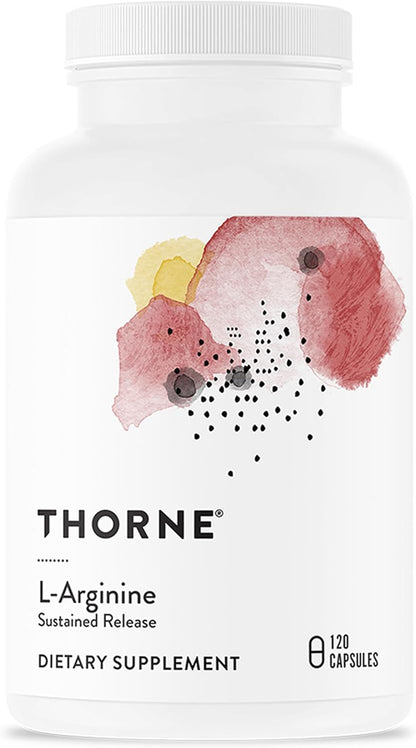 THORNE - L-Arginine - Sustained-Release - Supports Heart Health, Nitric Oxide Production, Exercise Capacity & Optimal Blood Flow* - Third-Party Certified - Gluten, Dairy & Soy-Free - 120 Capsules