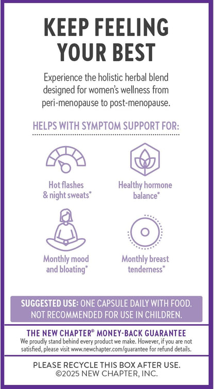 New Chapter Menopause Supplement - Estrotone Herbal Hormone Balance for Women in Perimenopause, with Black Cohosh for Hot Flash Relief & to Reduce Night Sweats + Vitex, No Added Hormones - 30 ct