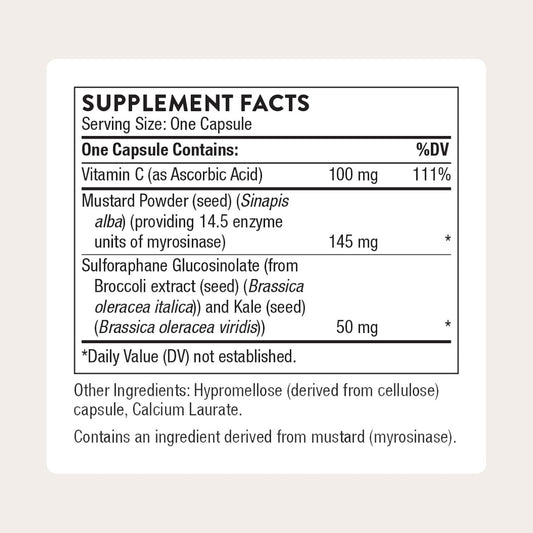 THORNE - Broccoli Seed Extract - Supports Liver Detox & Provides Antioxidant Support* - Sulforaphane Glucosinolate (SGS), Vitamin C & Mustard Powder Supplement - Third-Party Certified - 60 Capsules