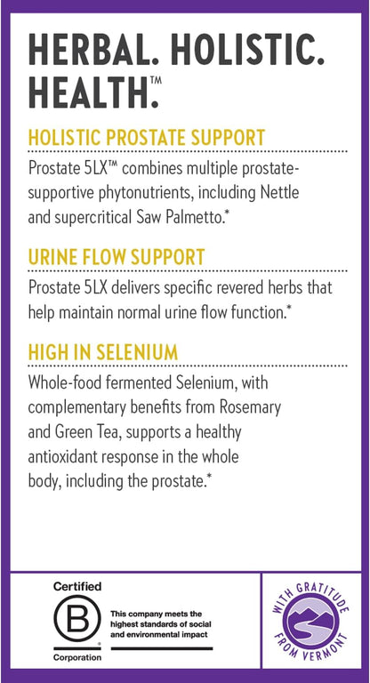 New Chapter Prostate Supplement - Prostate 5LX with Clinical Strength Saw Palmetto + Fermented Selenium for Men’s Wellness - 60 ct Vegetarian Capsule