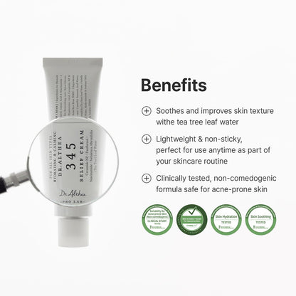 Dr.Althea 345 Relief Cream | Daily Face Moisturizer for Soothing Recovery and Blemish Care with PDRN & Niacinamide | Korean Vegan Skin Care for All Skin Types,