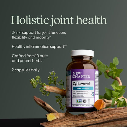 New Chapter Zyflamend - Pain Relief, Inflammation & Joint Support Supplement* - Herbal Blend Includes Turmeric, Ginger & Rosemary - Contains No DLPA - Non-GMO, Vegetarian & Gluten Free - 60 Capsules