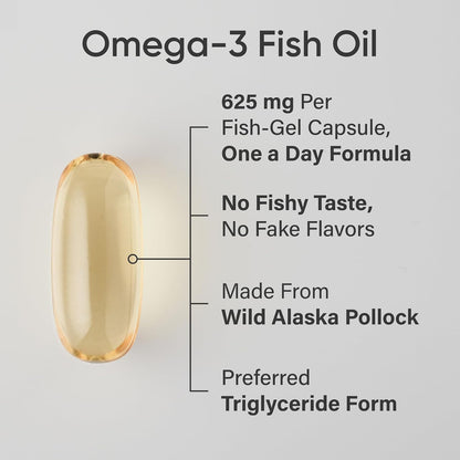 Sports Research® Omega-3 Fish Oil Minis from Wild Alaska Pollock, 120 Count | Easy to Swallow Mini-Softgel, Always Fresh Never Fishy, 345mg EPA 130mg DHA per Softgel, MSC Certified Sustainable, Non-GMO