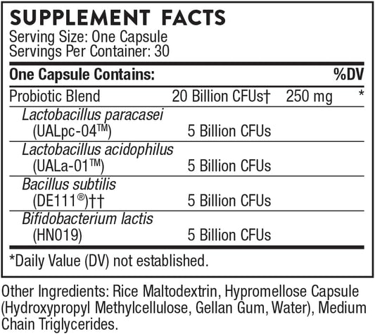 THORNE - FloraSport 20B - Shelf-Stable Probiotic Blend - Supports Gut, Immune & Digestive Health - Occasional Gas, Bloating, Diarrhea & Constipation Relief* - NSF Certified for Sport - 30 Capsules