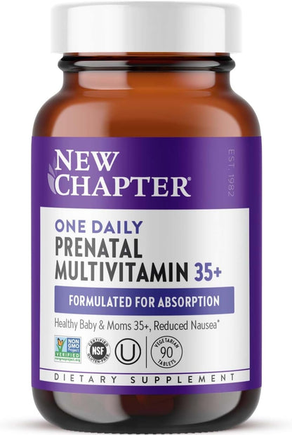 New Chapter Prenatal Vitamins, One Daily Prenatal Multivitamin Enhanced for Age 35+ with Methylfolate + Choline for Healthy Mom & Baby, Gluten Free & Non-GMO- 30 ct