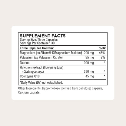 THORNE - Heart Health Complex - with CoQ10, Taurine and Hawthorn - Coenzyme Q10 Supplement with Minerals, Amino Acids, and Botanicals - 90 Capsules