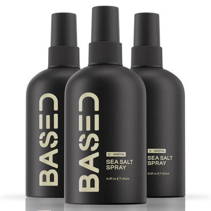 BASED Sea Salt Spray, Natural Finish Sea Salt Spray for Hair, Volume & Texture, Infused with Kelp & Vitamin B5, Light & Non-Greasy, Paraben Free, No Drying Alcohols, 8.5 oz (Pack of 1/2/3))
